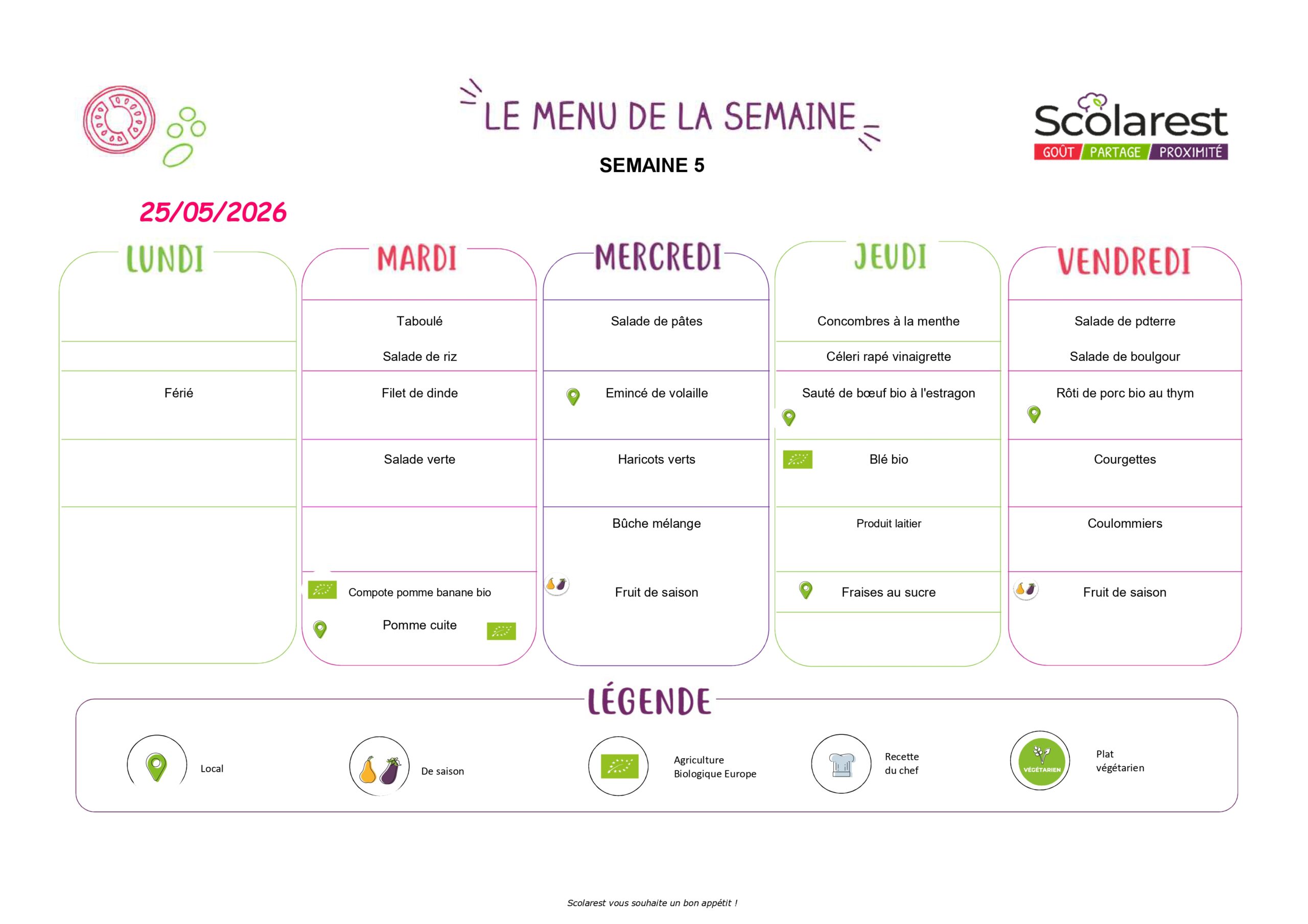 Menu cantine page 2